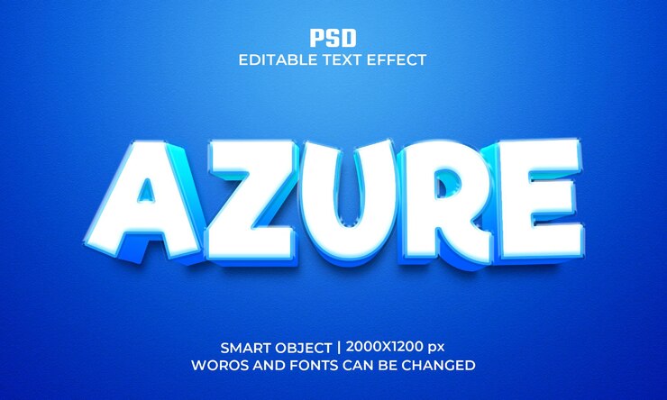 Azureの編集可能な3Dテキスト効果スタイル