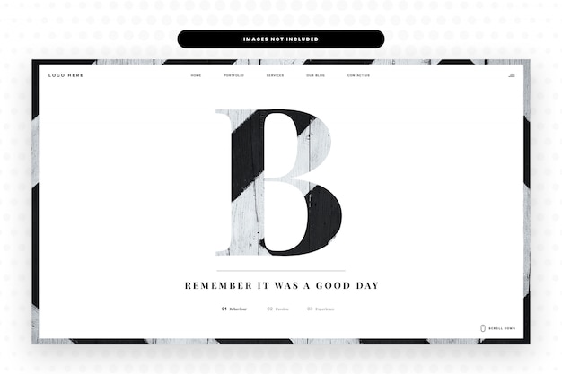 B letter website template