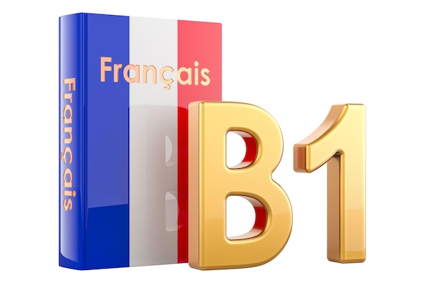 b1 french level concept b1 intermediate 3d rendering isolated on transparent background