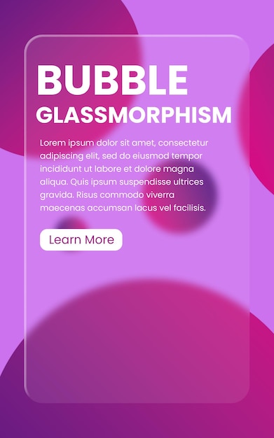bąbel glassmorphism fioletowe tło