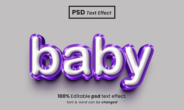 Baby 3d editable premium psd text effect