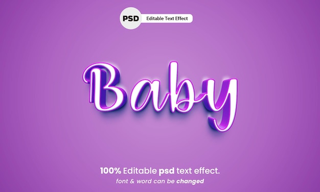 Baby 3d editable text effect