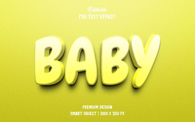 Baby 3d editable text style effect