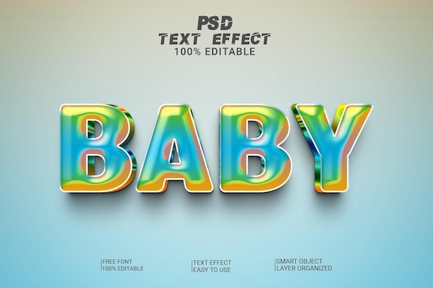 PSD 아기 3d psd 텍스트 효과 스타일