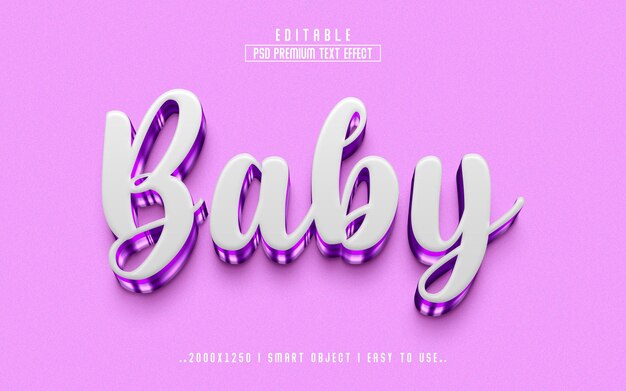 Baby 3d style Text Effect