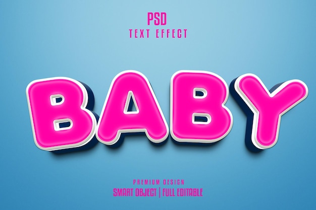 PSD baby 3d text effect style