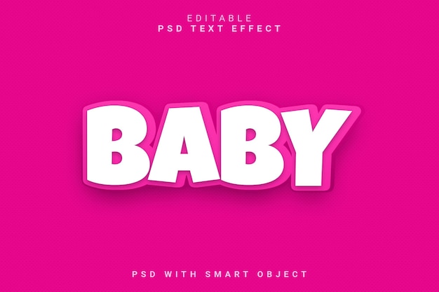 Baby 3d text effect