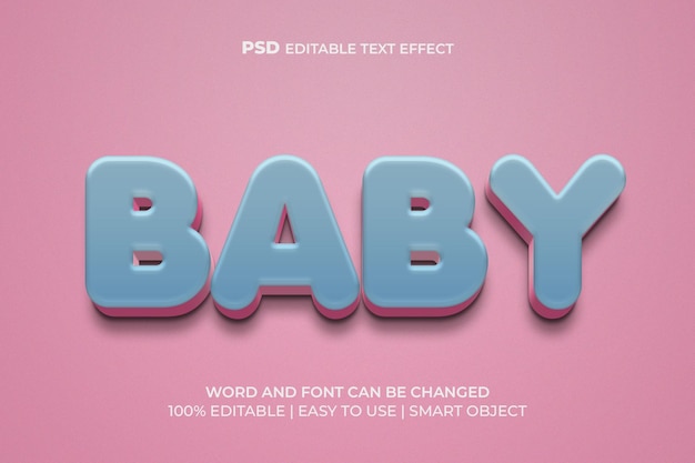 Baby 3d text effect