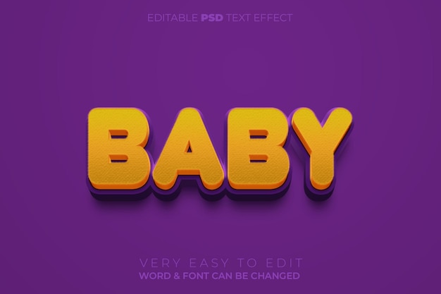 PSD baby 3d text effect