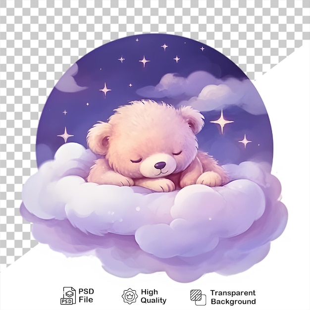PSD Медведь на облаке изолированный на прозрачном фоне включает png файл
