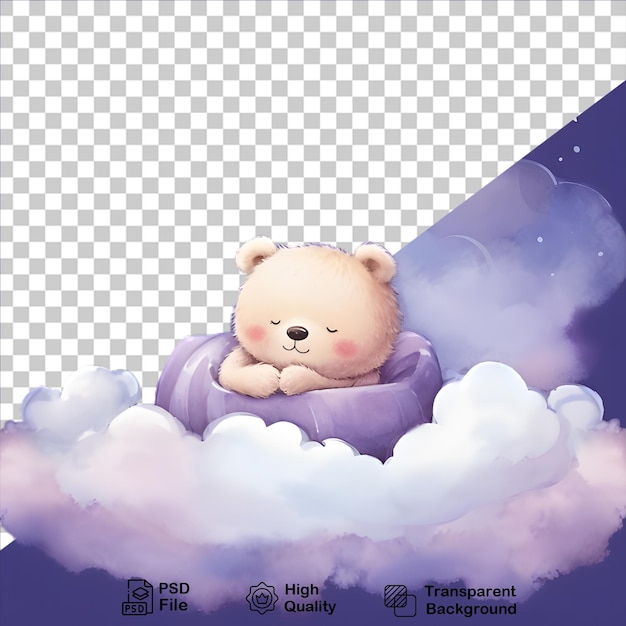 PSD baby bear on skycloud isolated on transparent background include png file