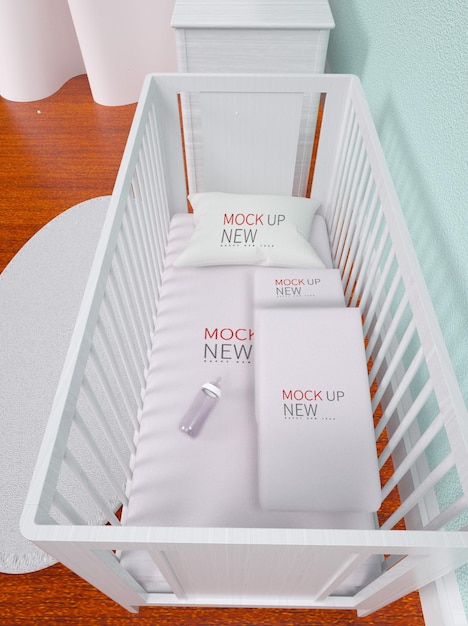 PSD baby bed mockup design