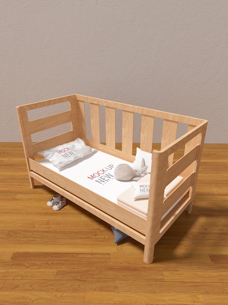 PSD baby bed mockup design