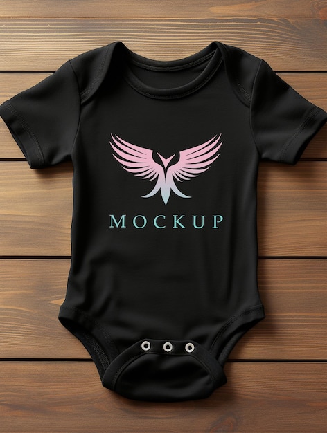 PSD baby black cloth tshirt mockup psd