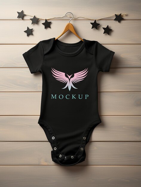 PSD baby black cloth tshirt mockup psd