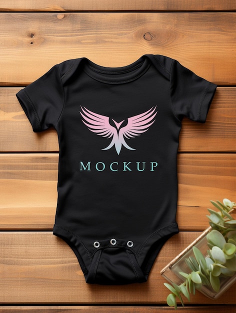 PSD baby black cloth tshirt mockup psd