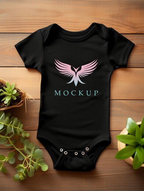 PSD baby black cloth tshirt mockup psd