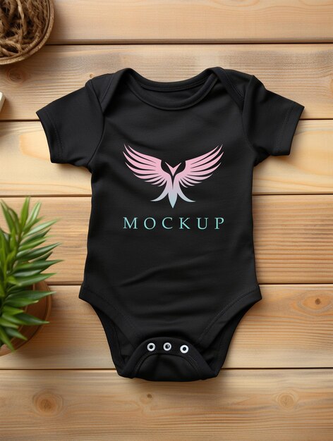 PSD baby black cloth tshirt mockup psd