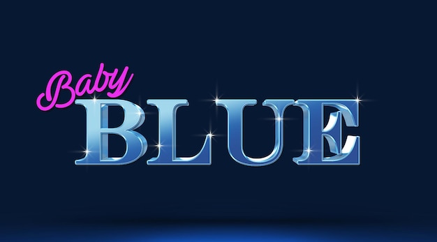 Baby Blue 3D Text Effect Template