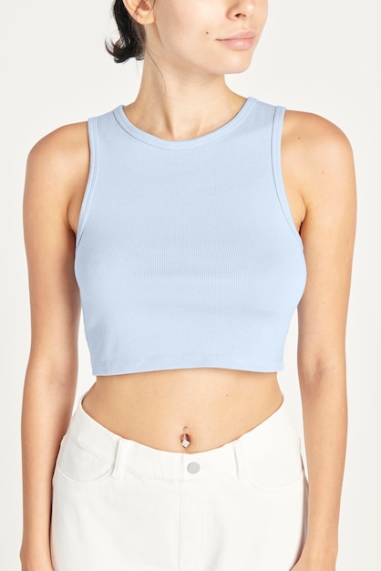 baby blue crop top mockup