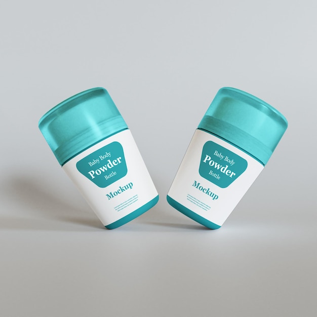 Baby body lotion bottle packaging mockup
