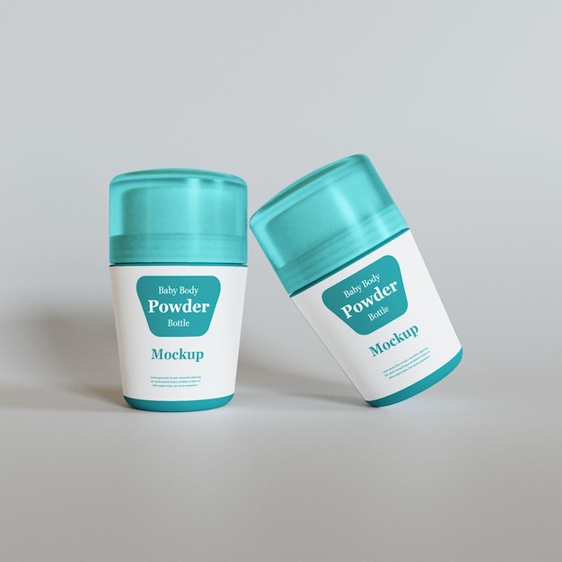 Baby body lotion bottle packaging mockup