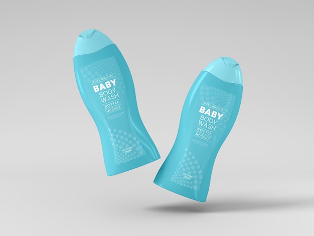 Baby body wash bottle mockup