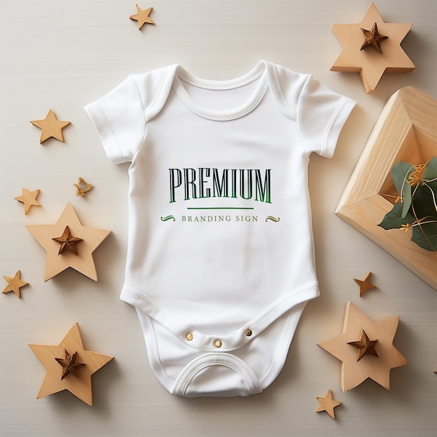 PSD baby bodysuit mockup design psd template