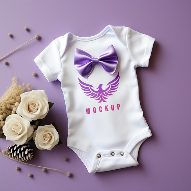 Baby bodysuit mockup psd