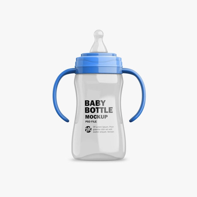 PSD baby bottle mockup isolated