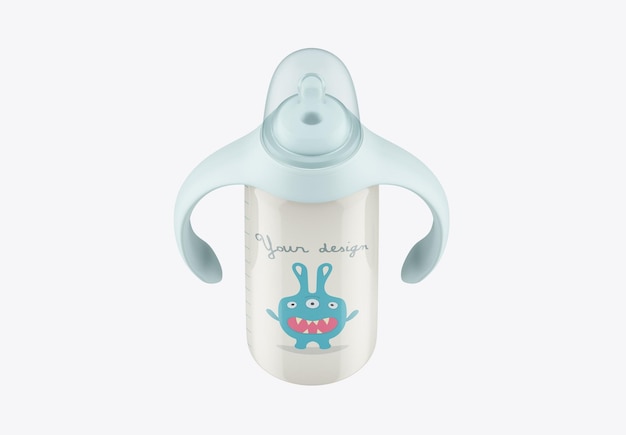 Baby Bottle with Handles Mockup