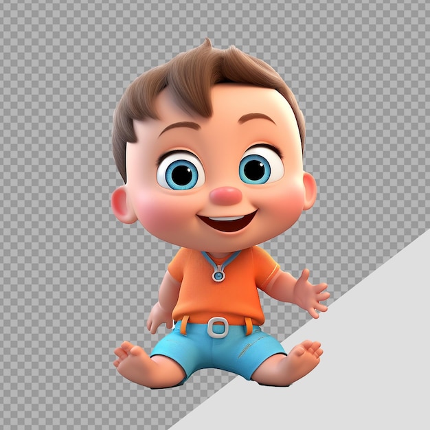 PSD baby boy png isolated on transparent background