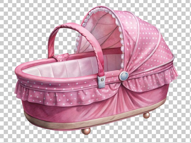 PSD baby carrycot isolated