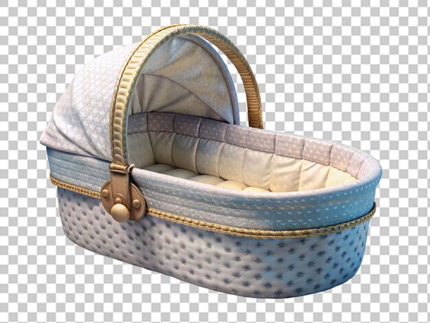 PSD baby carrycot isolated