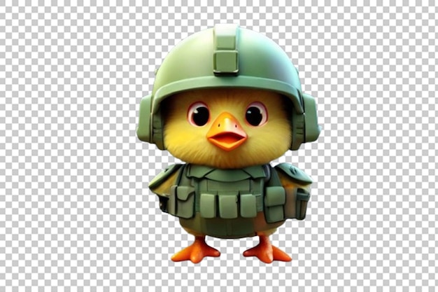 PSD baby chick cartoon wearing helmet and ministry suite