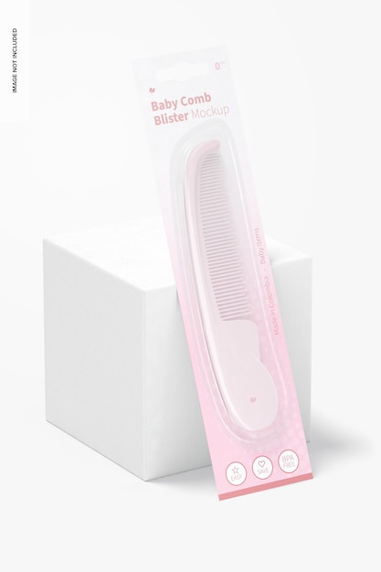 Baby Comb Blister Mockup, Left View