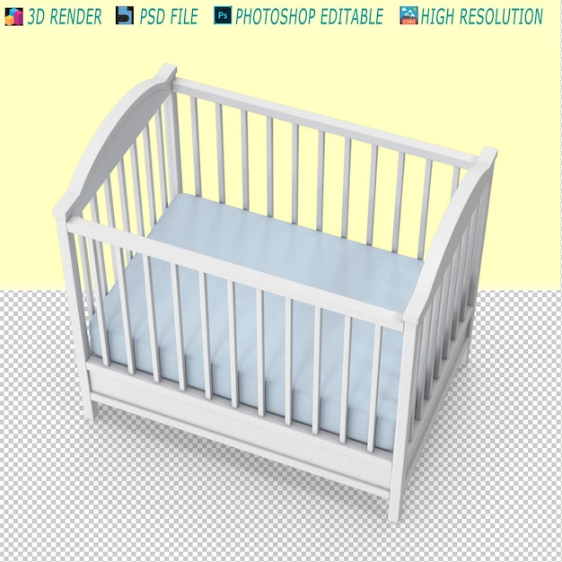 PSD baby cot 3d modeling psd file