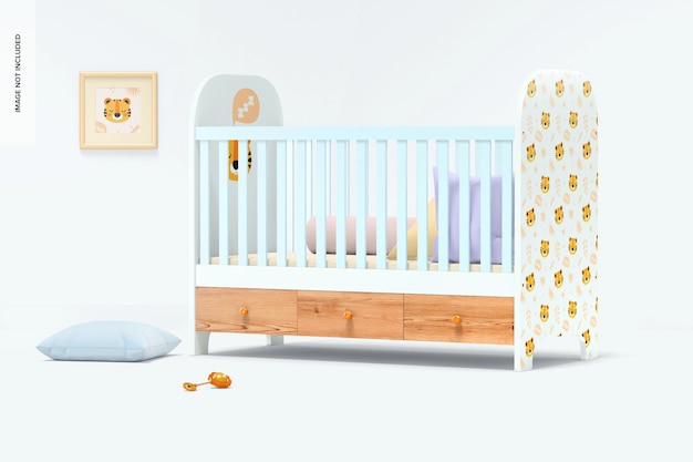 PSD baby crib mockup