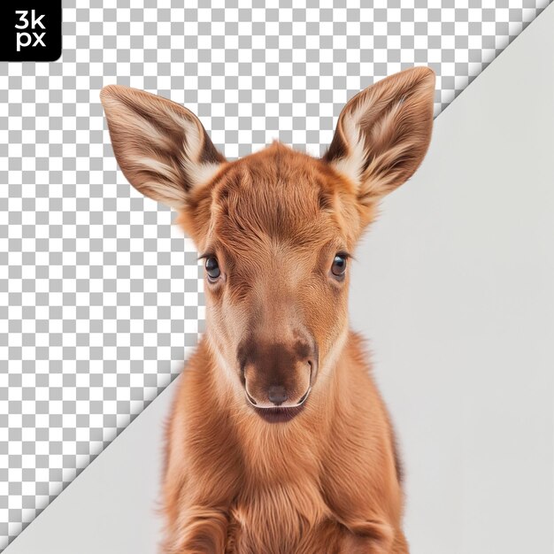 PSD a baby deer is shown with a black and white background