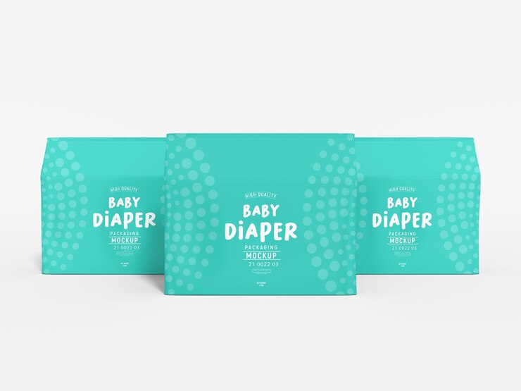 PSD baby diaper packaging mockup