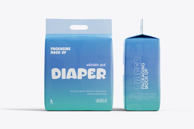 PSD baby diaper packaging mockup