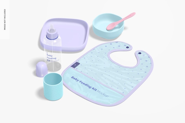 PSD baby feeding kit mockup