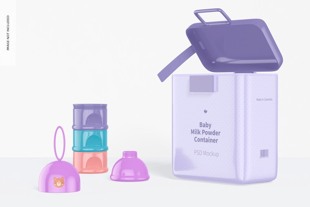 Baby food containers scene mockup, opened