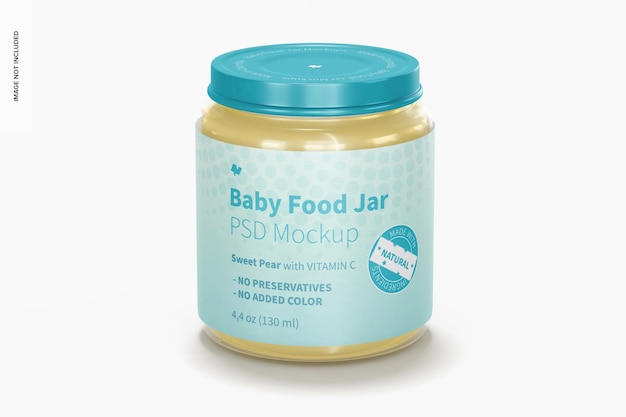 Baby food jar mockup, front view