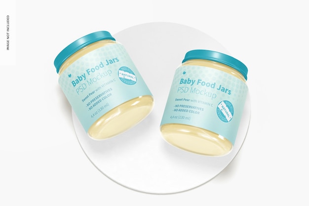 Baby Food Jar Mockup, Top View