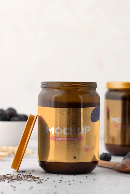 PSD baby food mock-up composition