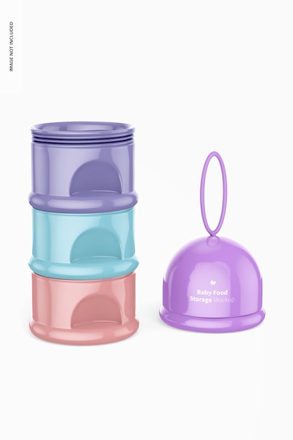 PSD baby food portable storage mockup, front view