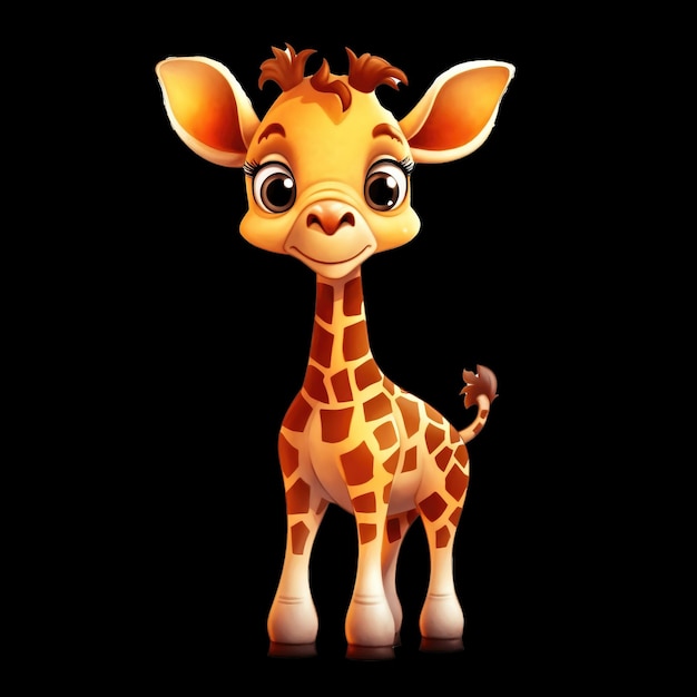 PSD baby giraffe cute giraffe cute baby giraffe ai generated image cute cartoon illustration