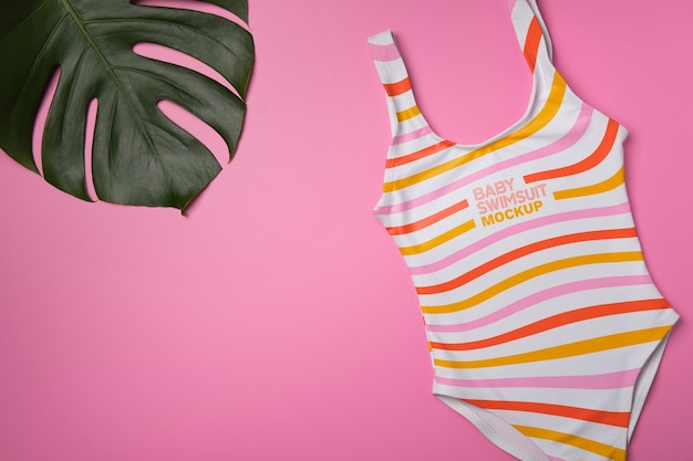 Baby girl swimsuit mockup design