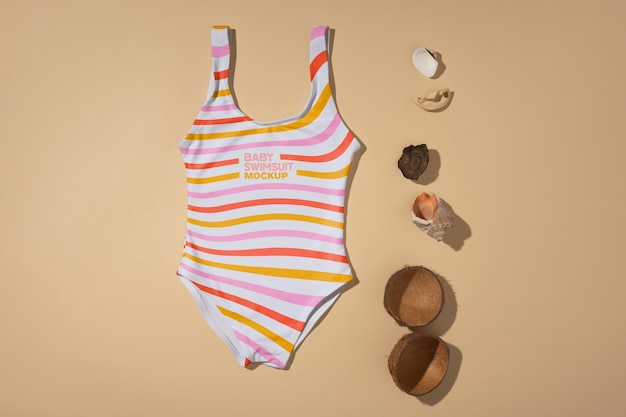 Baby girl swimsuit mockup design